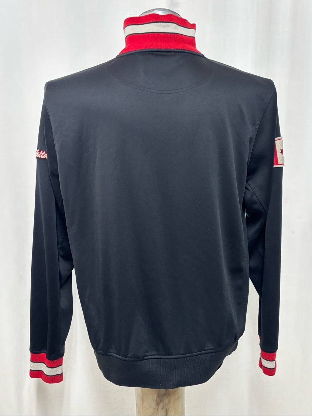Vintage Mondetta Canada Men's Full-Zip Track Varsity Jacket Black Red Sz XXL 409 - Picture 2 of 6